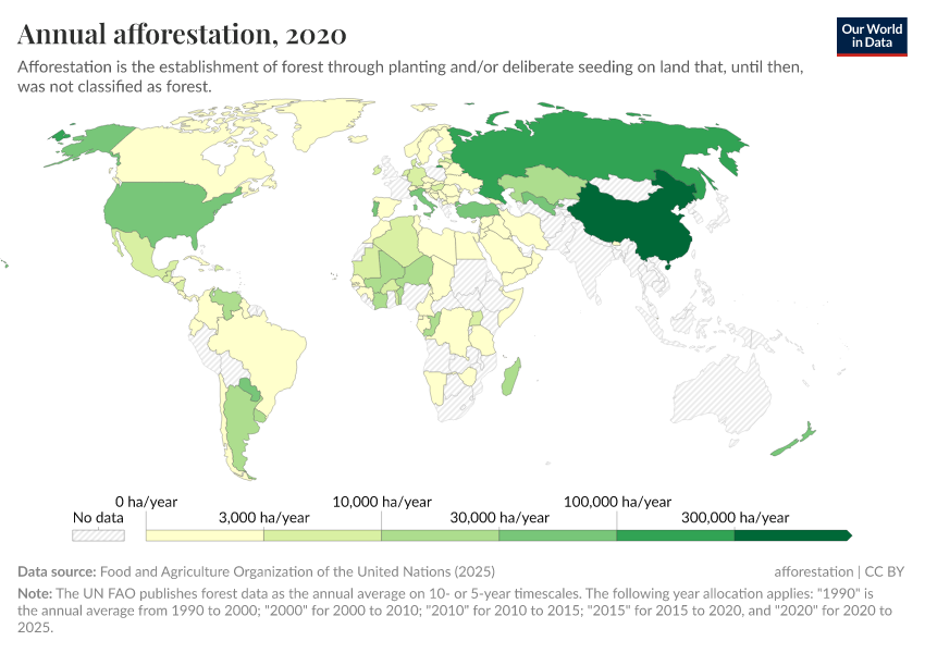 A thumbnail of the "Annual afforestation" chart