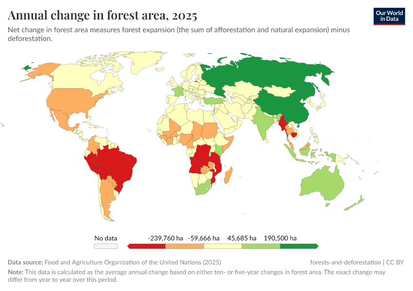 A thumbnail of the "Annual change in forest area" chart
