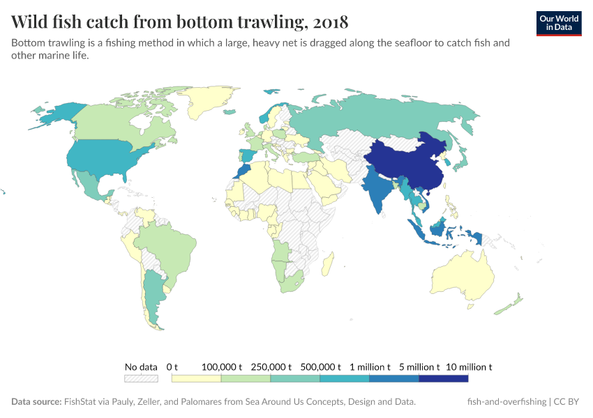 A thumbnail of the "Wild fish catch from bottom trawling" chart