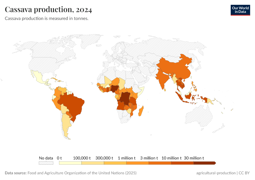 A thumbnail of the "Cassava production" chart