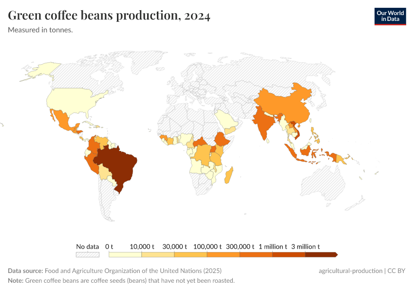 A thumbnail of the "Green coffee beans production" chart