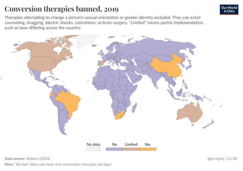 A thumbnail of the "Conversion therapies banned" chart