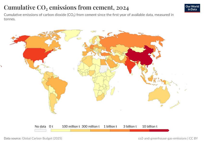 A thumbnail of the "Cumulative CO₂ emissions from cement" chart