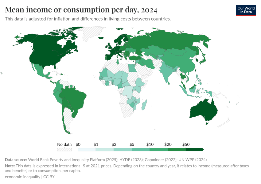 A thumbnail of the "Mean income or consumption per day" chart