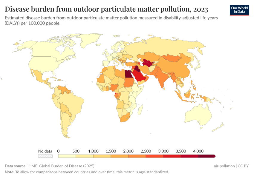 A thumbnail of the "Disease burden from outdoor particulate matter pollution" chart
