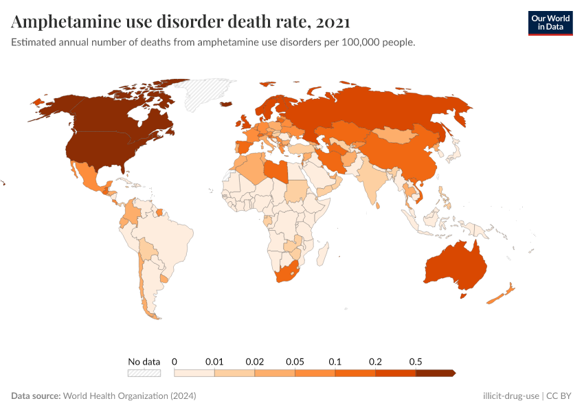 A thumbnail of the "Amphetamine use disorder death rate" chart