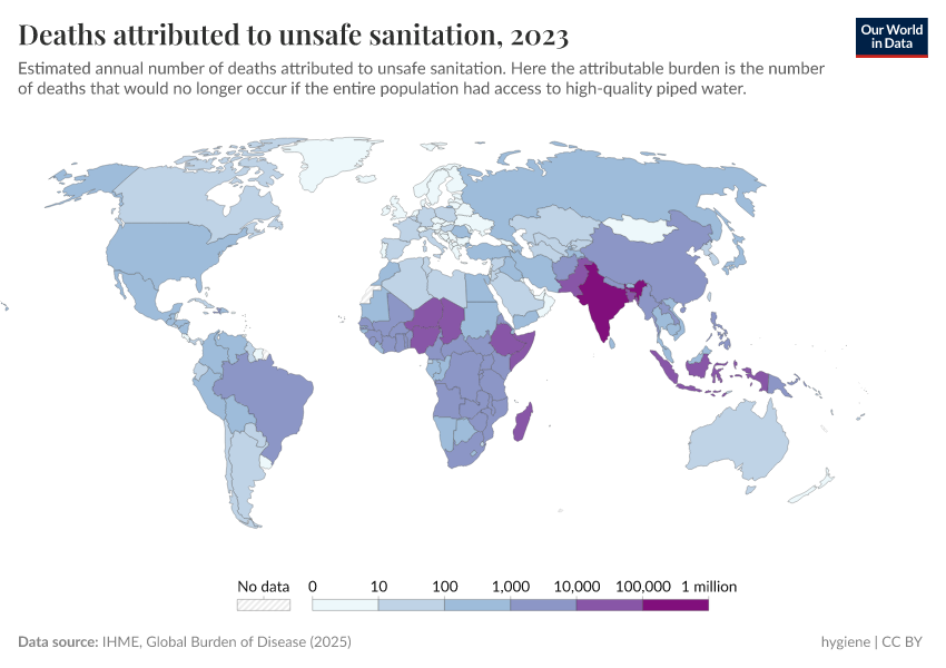 A thumbnail of the "Deaths attributed to unsafe sanitation" chart