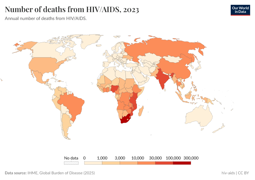 A thumbnail of the "Number of deaths from HIV/AIDS" chart