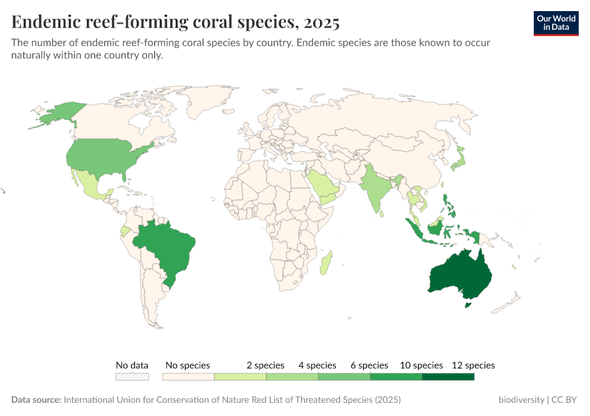 A thumbnail of the "Endemic reef-forming coral species" chart