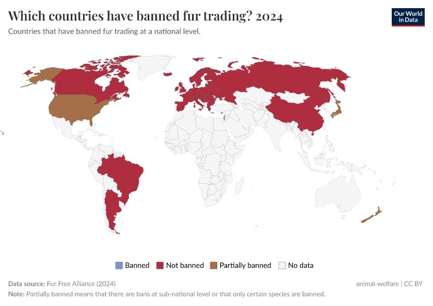 A thumbnail of the "Which countries have banned fur trading?" chart