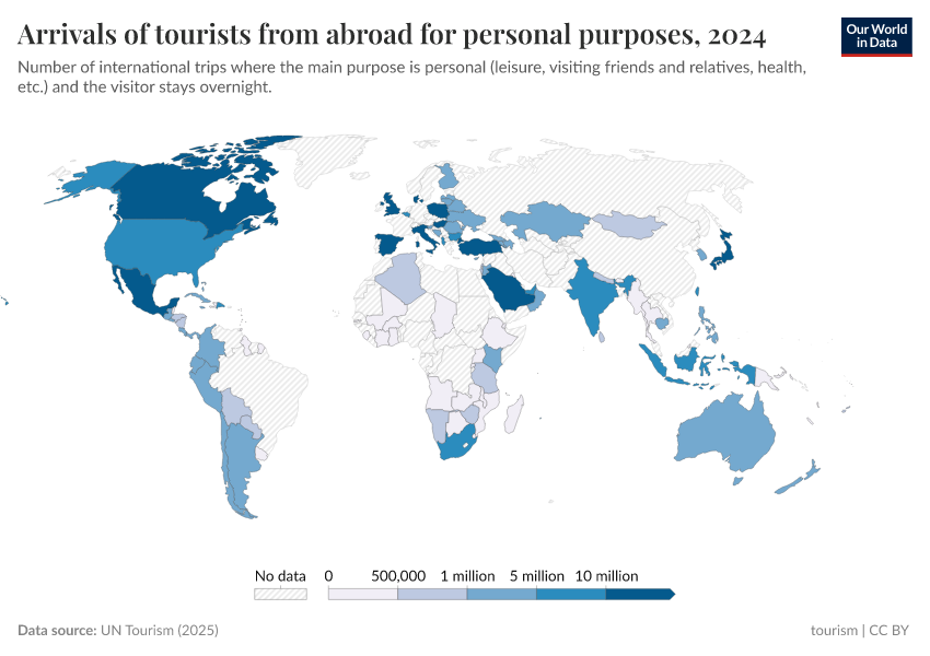 A thumbnail of the "International trips for personal reasons" chart
