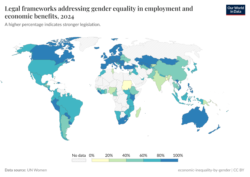 A thumbnail of the "Legal frameworks addressing gender equality in employment and economic benefits" chart