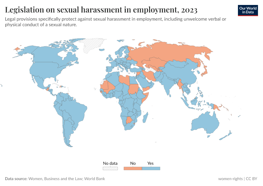 A thumbnail of the "Legislation on sexual harassment in employment" chart
