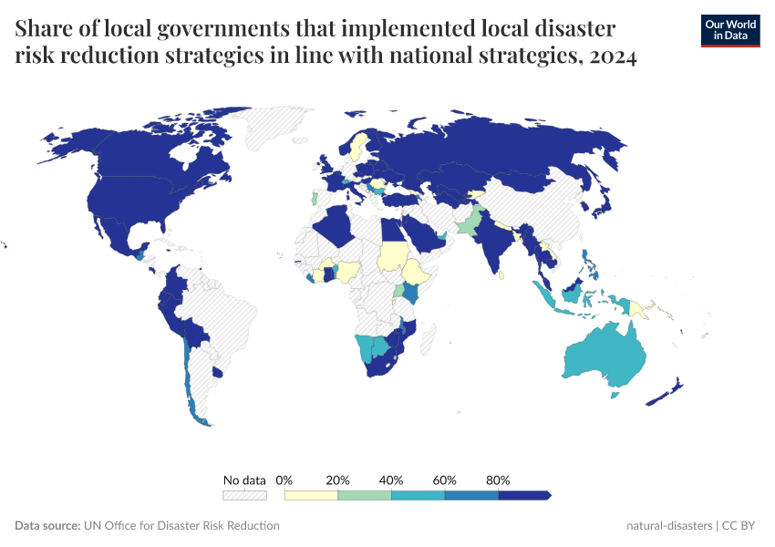 A thumbnail of the "Share of local governments that implemented local disaster risk reduction strategies in line with national strategies" chart