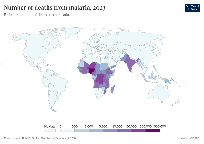 A thumbnail of the "Number of deaths from malaria" chart