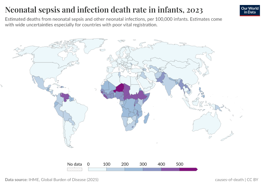 A thumbnail of the "Neonatal sepsis and infection death rate in infants" chart