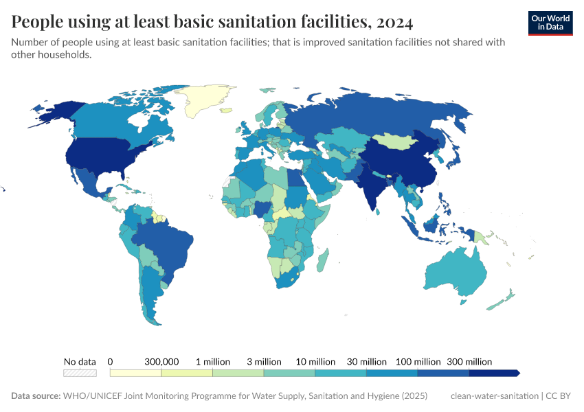 A thumbnail of the "Usage of at least basic sanitation facilities" chart