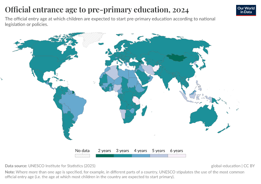 A thumbnail of the "Official entrance age to pre-primary education" chart