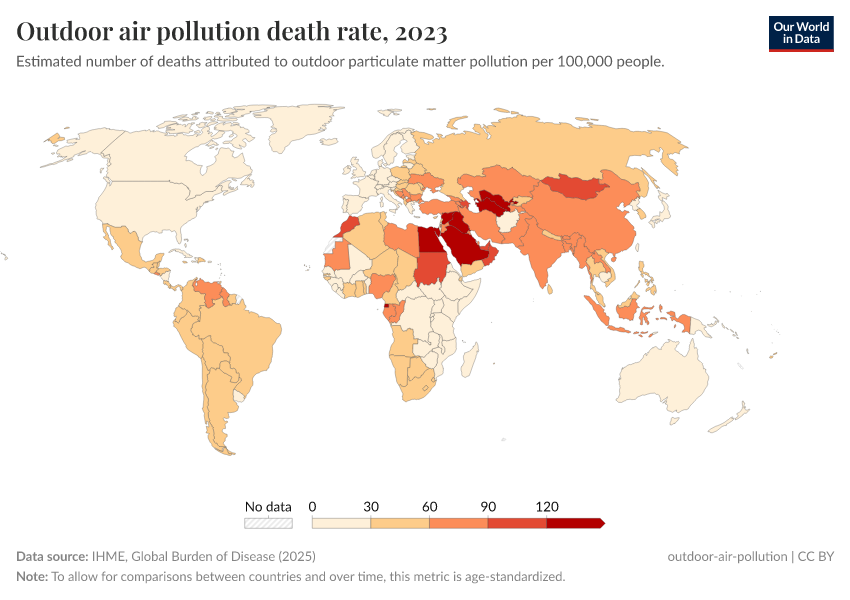A thumbnail of the "Outdoor air pollution death rate" chart