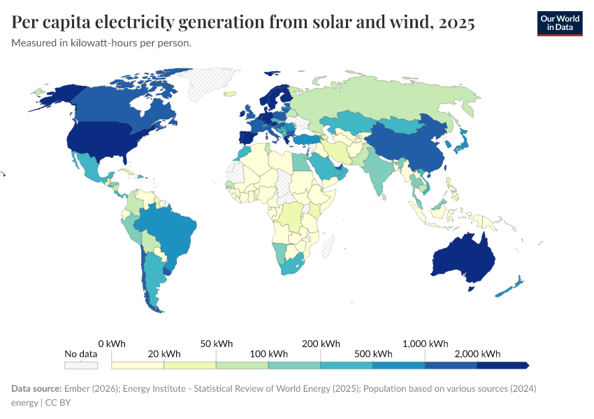 A thumbnail of the "Per capita electricity generation from solar and wind" chart
