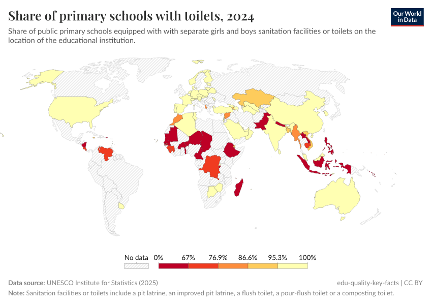 A thumbnail of the "Share of primary schools with toilets" chart