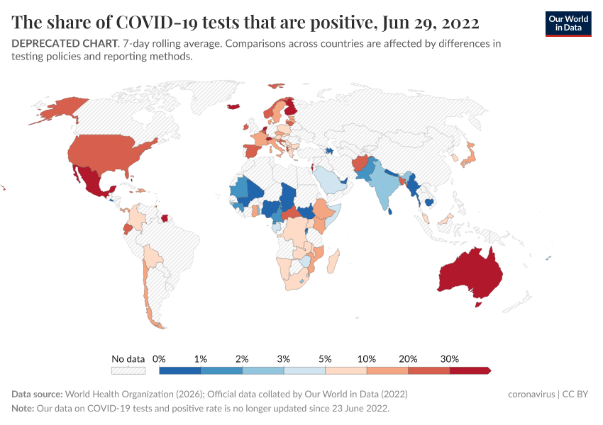 A thumbnail of the "The share of COVID-19 tests that are positive" chart