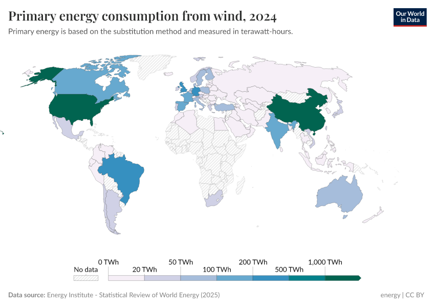 A thumbnail of the "Primary energy consumption from wind" chart