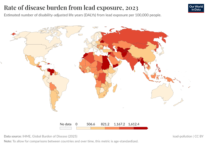 A thumbnail of the "Rate of disease burden from lead exposure" chart