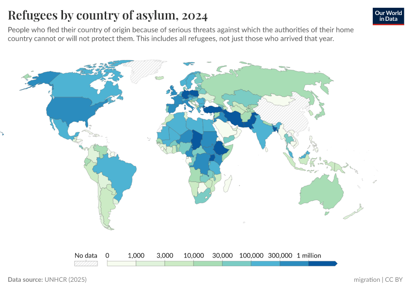 A thumbnail of the "Refugee population by country or territory of asylum" chart