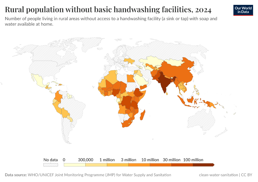 A thumbnail of the "Number of people in rural areas without basic handwashing facilities" chart