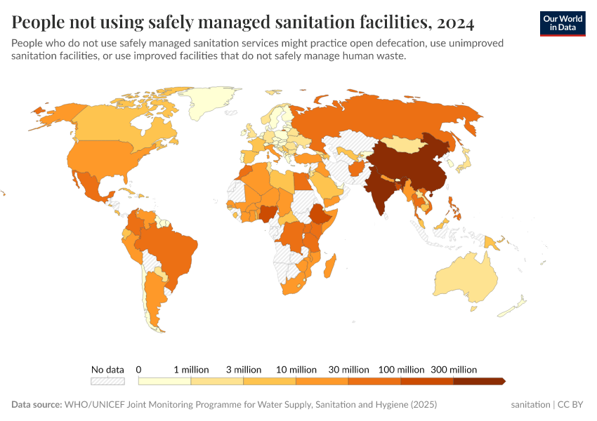 A thumbnail of the "People not using to safely managed sanitation" chart