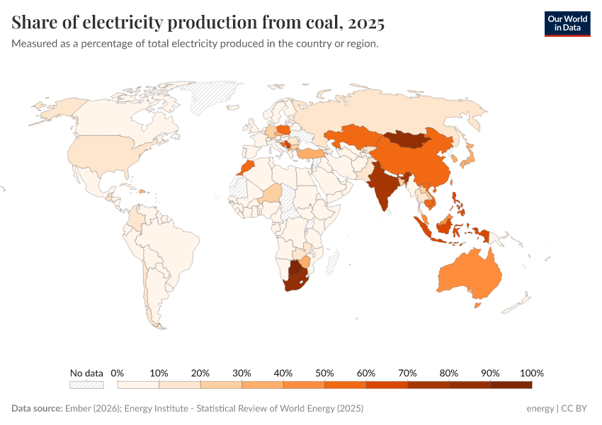 A thumbnail of the "Share of electricity production from coal" chart