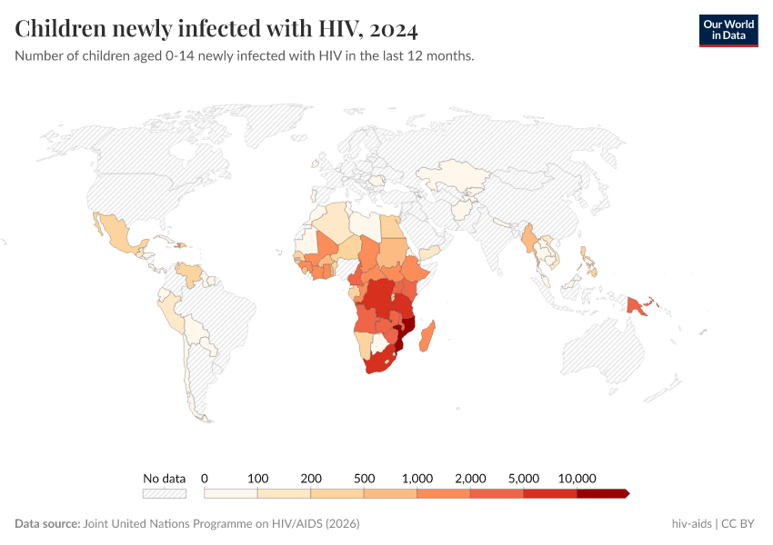 A thumbnail of the "Children newly infected with HIV" chart