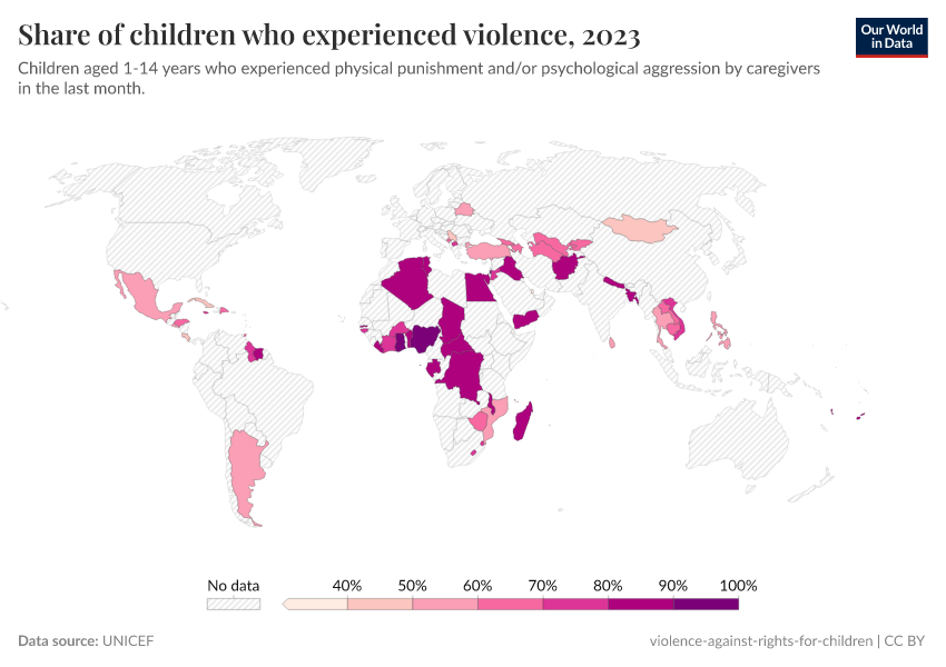 A thumbnail of the "Share of children who experienced violence" chart
