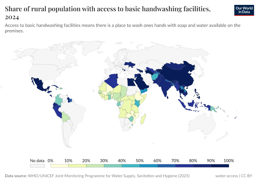A thumbnail of the "Share of rural population with access to basic handwashing facilities" chart