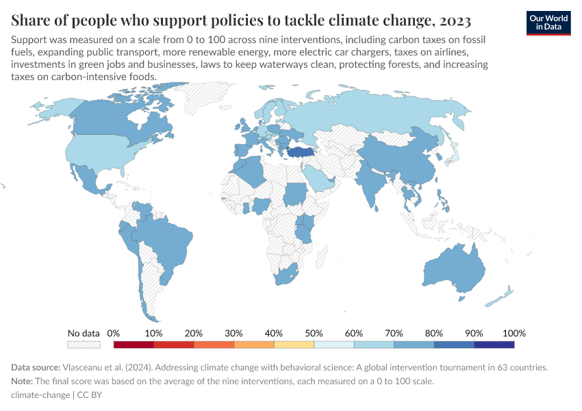 A thumbnail of the "Share of people who support policies to tackle climate change" chart