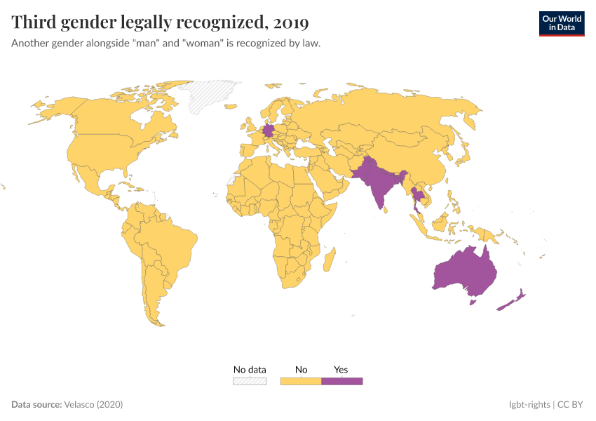 A thumbnail of the "Third gender legally recognized" chart