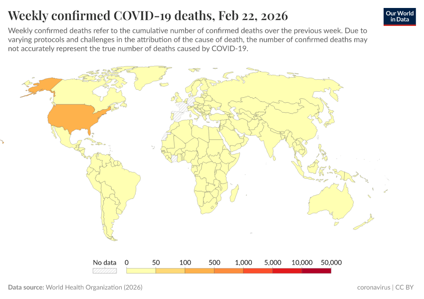 A thumbnail of the "Weekly confirmed COVID-19 deaths" chart