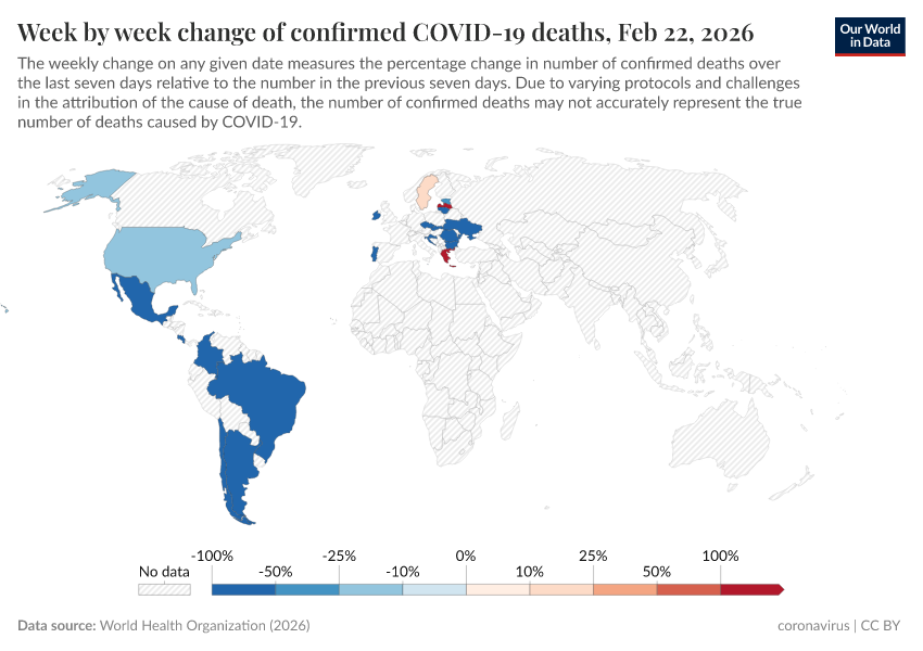 A thumbnail of the "Week by week change of confirmed COVID-19 deaths" chart